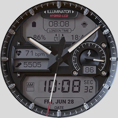 ILLUMINATOR Hybrid-LCD APK: Realistic Analog-LCD Design with Themes & Complications
