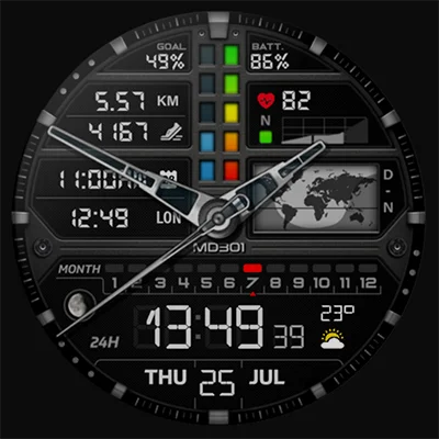 MD301 Hybrid watch face APK: Analog/Digital, AOD, Complications Wear OS
