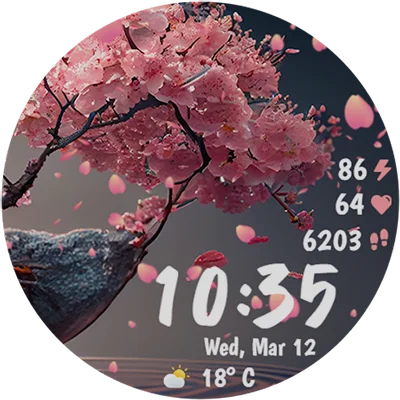 Sakura Animated APK: Cherry Blossom Animation, Health Stats & Wear OS Customization