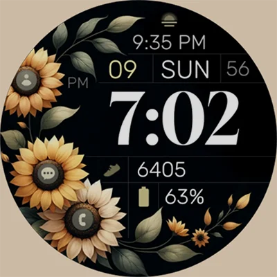 Simple Sunflowers watch face APK: Wear OS Floral Design
