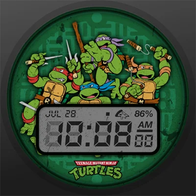 TMNT – Cowabunga SE Watch Face APK: Retro LCD Nostalgia