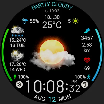 Weather watch face W5.5 APK: Wear OS Weather Display