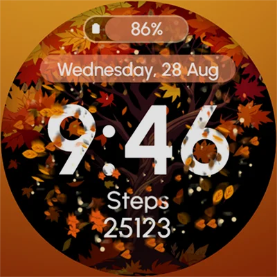Animated Autumn & Winter ReS46 APK: Wear OS Falling Leaves, Snow