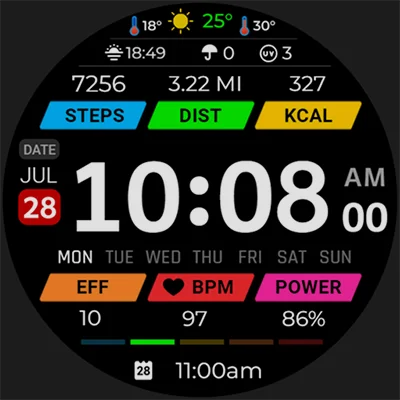 Atrox Watch Face APK: Wear OS Fitness, Heart Rate & Custom Data