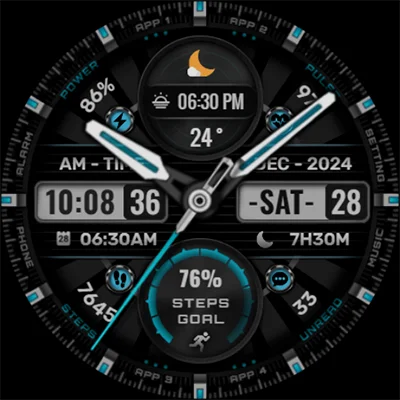 [KNA002] SHINE APK: Hybrid Wear OS Watch Face with 8 Complications & Color