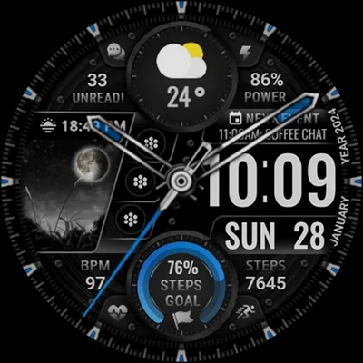 [KNA003] SHADOW APK – Watch Face: Custom, Functional Wear OS Design