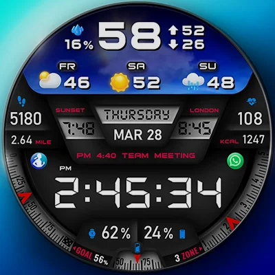 PER27 Galaxy Digital WatchFace APK: Cosmic Wear OS Design