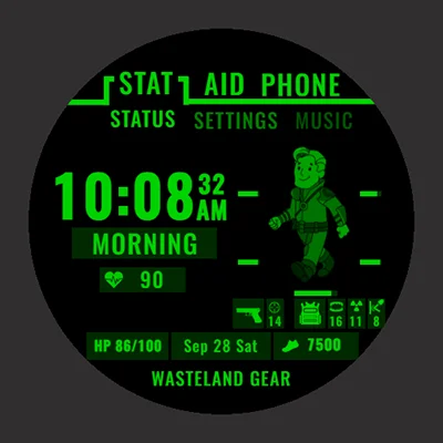 Wasteland Gear 12H/24H APK: Apocalyptic Wear OS Watch Face