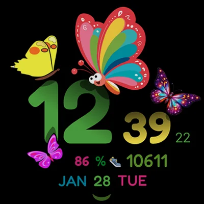 h013 Happy Spring Butterfly APK: Animated Wear OS Watch Face